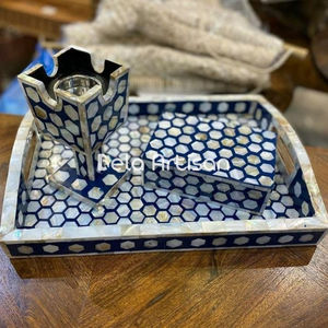 Ensemble de brûleurs Bakhoor Hexa Luxe avec incrustation en nacre Ensemble de plateaux de qualité supérieure 3 pièces - Product Image 5