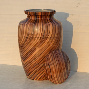 Best Quality Adult Urns Wooden Style Aluminum Cremation Urns for Human Ashes <b>Funeral</b> <b>Supplies</b> Urn at Wholesale Price From India - Product Image 2