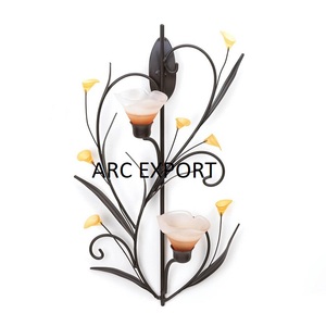 Bougeoir vintage en fer plaqué or, centre de table design papillon, bougeoir de décoration pour décoration de mariage et d'événements - Product Image 5