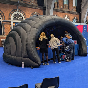 Tente gonflable commerciale en forme d'igloo avec éclairage LED, tente en forme de coquille d'escargot, tente de 3/4/5 mètres, tente gonflable blanche en forme de lune - Product Image 5