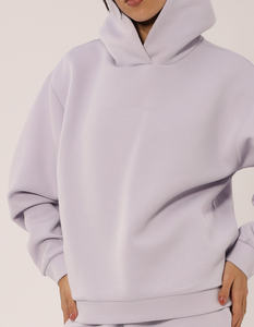 Nouveau design pleine longueur mauve goutte épaule dernière femme loisirs sweat à capuche anti-rides et respirant sweats à capuche femmes sweat à capuche zippé - Product Image 4