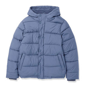 OEM Vestes bouffantes de haute qualité pour hommes Vestes doudounes d'hiver à capuche imperméables teintes en couleur unie avec fermeture à boutons High Street - Product Image 1