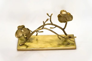 Servilletero de rama floral dorado, juego de Decoración de mesa elegante para comedor y cocina - Product Image 2