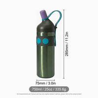 Vaso de Acero Inoxidable 316L con Pajita, 750 ml, Aislamiento al Vacío, Libre de BPA, Logotipo Personalizado para Senderismo
