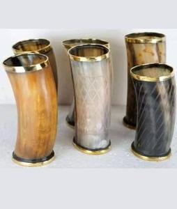 Cuerno de búfalo grande de 16 Oz Tazas de hidromiel Boca ancha Cuerno de vaca nórdico Vaso para beber Animal pulido Tazas decorativas de Guerrero a baja tasa - Product Image 6