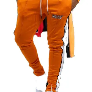 Người Đàn Ông Tùy Chỉnh Sweatpants Chạy Bộ Người Đàn Ông Mềm Lông Cừu Màu Cam Quần Bán Buôn In Theo Dõi Quần Đồng Bằng Mens Chạy Bộ