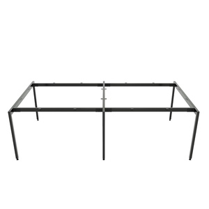 Minimalist 4-Person Cluster <b>Table</b> with Steel Frame Assembly 240x120cm Iron HCSL016 System for <b>Dining</b> Apartment Kitchen Hotel - Product Image 2