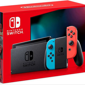 Console Nintendo Switch originale de qualité supérieure à prix réduit avec manettes bleues et rouges néon - Console de jeu portable - Product Image 1