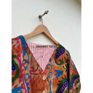 Veste d'hiver longue pour femme avec broderie à la main Suzani Design Robe en coton à bord brut Techniques imprimées Demoiselle d'honneur Tissage bohème - Product Image 4
