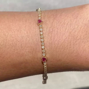 9 Ct Round Brilliant Cut Diamond Vintage Women's <b>Charming</b> Tennis <b>Bracelet</b> <b>Sterling</b> <b>Silver</b> Plated - Product Image 3