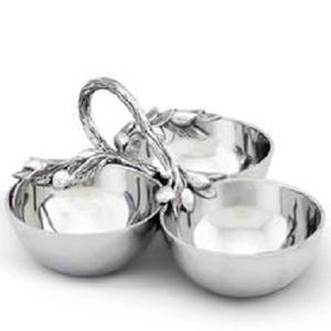 Bol de service en acier inoxydable Bol à noix décoratif en or Bol décoratif de style moderne Chip & Dip disponible à la vente - Product Image 1