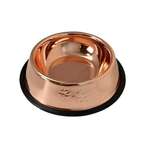 Bol à nourriture pour chien en acier inoxydable imperméable avec base en caoutchouc, taille et forme personnalisées - Product Image 1