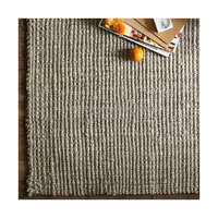 Tapis indien Dhurrie artisanal en jute de haute qualité, tissage plat abstrait, naturel, antimicrobien, lavable, à poils moyens, pour la maison