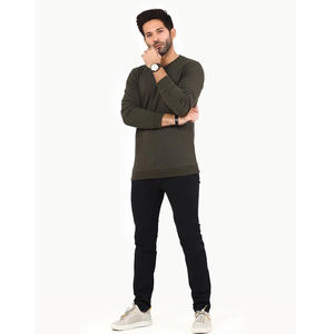 OEM personnalisé hommes surdimensionné en coton sweat-shirt à col rond hiver pull col montant imprimé conception solide plaine teint Technique - Product Image 1