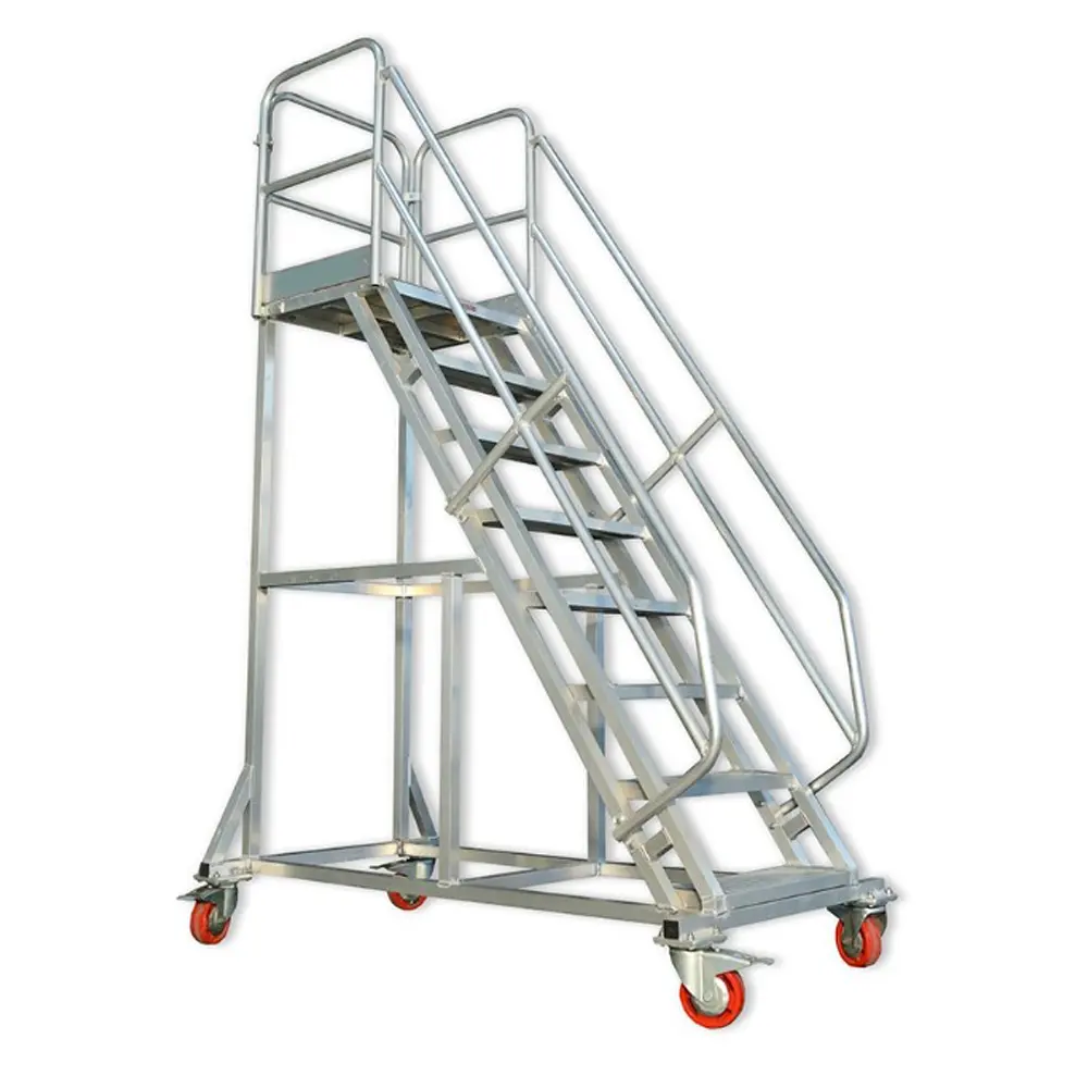 Fabricantes de escadas na Índia Escada rolante para serviço pesado com corrimão duplo de alumínio com capacidade de 250Kgs Atacadista
