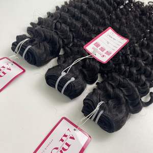 ผมต่อจากเรมียาว100% 22นิ้วสีธรรมชาติคลื่นลึกโมเดลผมมนุษย์สี1B - Product Image 4