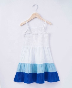 Robe d'été décontractée en coton à fines bretelles pour filles, écologique, respirante, longueur mi-mollet, avec décoration à volants, pour une mobilité facile - Product Image 2