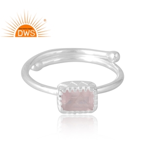 Best Design Sterling Silver Natural Rose <b>Quartz</b> Gemstone <b>Ring</b> Custom Jewelry For Women Gift For Her - Product Image 3