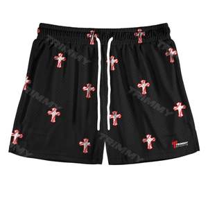 Short de sport en maille respirant pour hommes de taille plus 100% tissu de laine de polyester motif 3D décoration sublimée et décontractée - Product Image 1