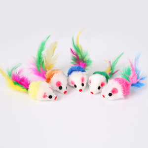 Chuột sang trọng đầy màu sắc lông lông mô phỏng chuột nhỏ tương tác chuyển động vật nuôi đồ chơi cho mèo - Product Image 3