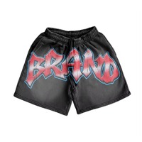 Ensemble t-shirt et short surdimensionné délavés à l'acide pour hommes, imprimé graffiti personnalisé, tenue décontractée deux pièces 100% coton vieilli
