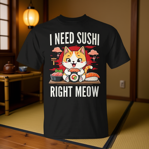 แมว ฉันต้องการซูชิเลย ครับ เสื้อยืดลายซูชิอาหารญี่ปุ่น โปรโมชั่นดีไซน์กราฟิกที่ได้แรงบันดาลใจจากอาหารญี่ปุ่น - Product Image 3