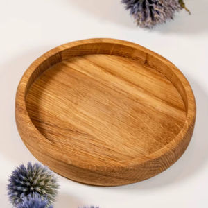 Plateau de service en bois de chêne avec coins arrondis, Assiette en bois, Planche de service Accessoires d'espace de travail faits à la main | Affiné | - Product Image 1
