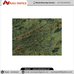 หินแกรนิตสีเขียวเขตร้อนคุณภาพสูงสีเขียวอ่อนมีเส้นสีเขียวเข้มและสีแดงเหมาะสำหรับพื้นและเคาน์เตอร์ - Product Image 5