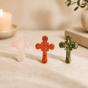 Cruz Tallada en Piedra Preciosa, Figura Religiosa de Cristal Natural para Decoración del Hogar Cristiano, Espacio de Meditación <span class=keywords><strong>y</strong></span> Regalo Significativo - Product Image 3