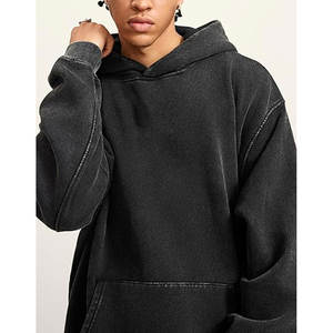 Sudaderas Extra Grandes para Hombre, Gruesas y Pesadas, de Felpa 100% Algodón, Lavadas con Ácido, Personalizadas, Venta al por Mayor de Fábrica - Product Image 3