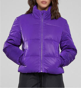 แจ็คเก็ตขนเป็ดบอมเบอร์ผู้หญิงแบบปกติมีซิปรูดสำหรับฤดูหนาวเสื้อโค้ทบุนวมสั้นเสื้อโค้ทแฟชั่นถักระบายอากาศได้ดีแห้งเร็วไนลอน - Product Image 6