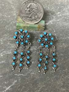 Zuni Snake Eye Dangle <b>Earrings</b> 925 Sterling <b>Silver</b> <b>Earrings</b> Handmade <b>Earrings</b> Designer <b>Earrings</b> Boho <b>Earrings</b> Wedding <b>Earrings</b> - Product Image 2