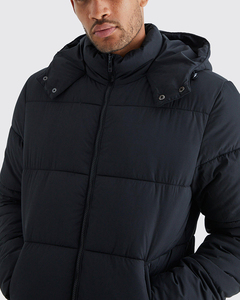 Casual <b>Winter</b> Canvas Stand Collar Detachable Puffer Jackets Custom Design High Quality Waterproof Quilted - Product Image 5