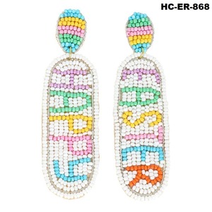 Pendientes vibrantes y audaces con cuentas de semillas para niñas y mujeres hechos a mano para agregar una chispa de glamour a su atuendo de noche y fiesta - Product Image 5