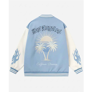 Veste universitaire tendance à broderies personnalisées en gros, OEM ODM, usine de couverts, veste universitaire décontractée à manches longues pour unisexe - Product Image 2