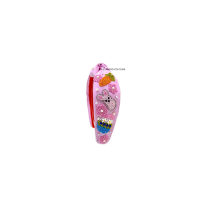 Diademas de Conejito de Pascua con Cuentas de Semillas para Mujer, Material de Tela, Bordado Colorido, Accesorio de Moda Multifuncional - Product Image 4