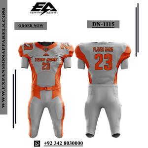 Uniformes de fútbol americano con logotipo personalizado para hombre, aparejos, TWILL, pantalón acolchado, sublimación, ropa deportiva, camisetas, número de fabricante directo - Product Image 5