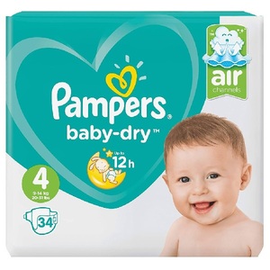 Proveedor de bajo costo, pañales desechables para bebés Pampers Baby-Dry de alta calidad, extra absorbentes, de algodón, con prevención de fugas en 3D. - Product Image 1
