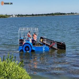 Bateau de nettoyage semi-automatique, récolteur de jacinthe d'eau, collecteur de déchets flottants, bateau de coupe d'algues pour rivières et lacs à vendre - Product Image 3