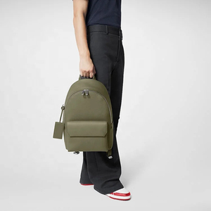 Minimalist Olive Green Softback <b>Laptop</b> <b>Backpack</b> with Zipper Closure and Water Resistance Feature for Unisex Use - Product Image 1