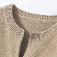 Ensemble deux pièces en laine tricotée pour femme, pull et robe cardigan à col en V, décontracté, court, boutonné, anti-plis, fin, 220g