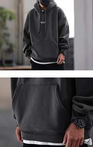 Sudadera con capucha personalizada para hombre, ropa informal de peso pesado, estampado personalizado 450 + Heavy GSM, Sudadera con capucha de gran tamaño para hombre - Product Image 2