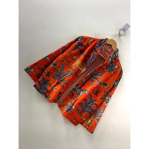 เสื้อแจ็คเก็ตกำมะหยี่พิมพ์ลายสีส้มส้มอิฐแบบบล็อกพิมพ์ลาย The Savanna Dusk สำหรับฤดูร้อน - Product Image 4