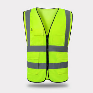 Chaleco DE SEGURIDAD reflectante de alta visibilidad para trabajo de construcción de seguridad industrial con logotipo personalizado multicolor barato con bolsillos - Product Image 3