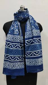 100% coton doux Voile tissu plage Wrap bloc impression écharpe été plage paréo Indigo bleu imprimé plage Sarong - Product Image 5