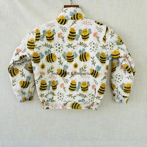 Chaqueta Acolchada de Algodón Vintage Hecha a Mano para Niños, Chaqueta Acolchada de Algodón Vintage Jaipuri de Manga Larga para Niños - Product Image 2