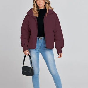 Nuevas chaquetas acolchadas de poliéster 100% para mujer, abrigos hinchados de poliéster de talla grande, chaqueta acolchada de invierno de manga larga, logotipo bordado - Product Image 5