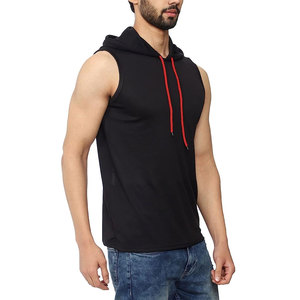 Summer <b>Men's</b> Cotton <b>Sleeveless</b> <b>Hoodie</b> Solid Pattern Workout Gym Clothing for Bodybuilding Loose Fit Comfortable Fit - Product Image 5