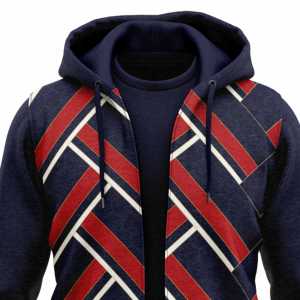 En's hoodies-Sudadera con capucha de algodón, Top corto de talla grande personalizado con cremallera completa, bordado básico de felpa francesa unisex - Product Image 3