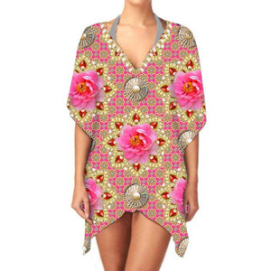 กิโมโนผ้าชีฟองแขนยาวคอวีพิมพ์ลายสไตล์ชนเผ่าชุดกิโมโนผ้าชีฟองน้ำหนักเบาสวมใส่สบายหรูหรา - Product Image 4